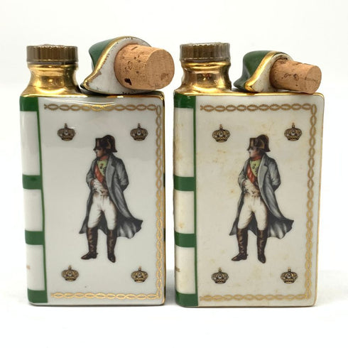 カミュ ナポレオン ブック 陶器ボトル 50ml 40% CAMUS NAPOLEON BOOK 2点セット コニャックホワイト118g、グリーン112g【M4】