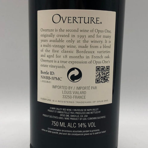 オーバーチュア 750ml 14% OVERTURE カリフォルニアワイン【D0】