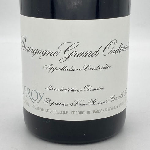 ドメーヌ ルロワ ブルゴーニュ グラン オルディネール ルージュ 2011 750ml 13% Dom. Leroy Bourgogne Grand Ordinaire Rouge ブルゴーニュワイン【N4】