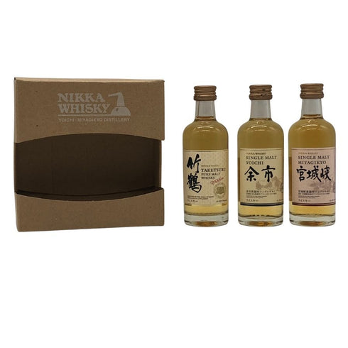東京都限定◆ニッカ 余市 竹鶴 宮城峡 ミニボトル 3本セット 50ml 45% 箱付き NIKKA WHISKY 【Q2】