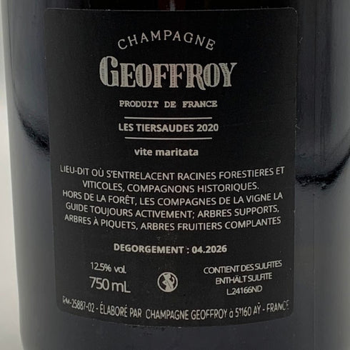 ドメーヌ ルネ ジョフロワ レ・ティエルソード 2020 750ml 12.5% Champagne René Geoffroy シャンパン【L4】