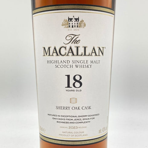 マッカラン 18年 シェリーオークカスク 2023 700ml 43% The MACALLAN 箱無 【Q】
