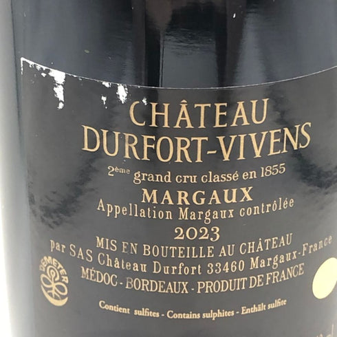 シャトー デュルフォール ヴィヴァン グランクリュ 2023 13.5% 750ml CHATEAU DURFORT VIVENS ボルドーワイン【Q2】