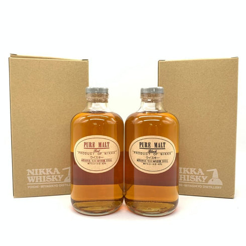 東京都限定◆ニッカ ウイスキー ピュアモルト 蒸留所限定 ブラック レッド 500ml 43% NIKKA WHISKY PURE MALT 2本セット 【R1】