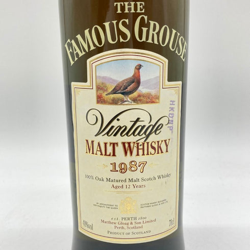 ザ フェイマス グラウス ビンテージモルト 12年 1987 40% 700ml THE FAMOUS GROUSE 【N2】