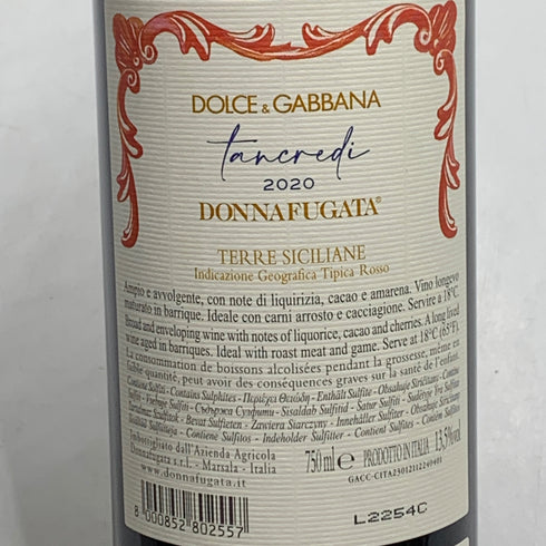 ドンナフガータ タンクレディ 2020 ドルチェ&ガッバーナ 750ml 14% DONNAFUGATA イタリアワイン【V1】