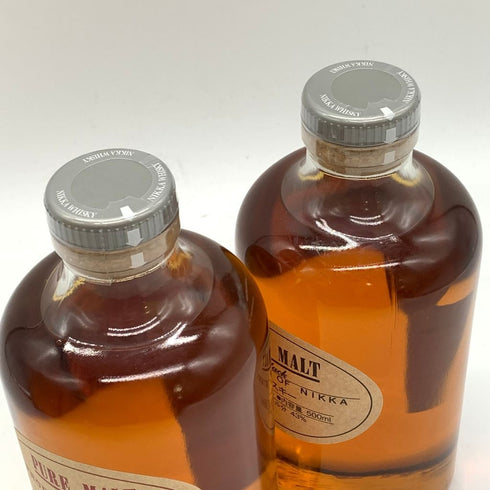 東京都限定◆ニッカ ピュアモルト ブラック&レッド 500ml 43% NIKKA PURE MALT 2本セット 【Q2】