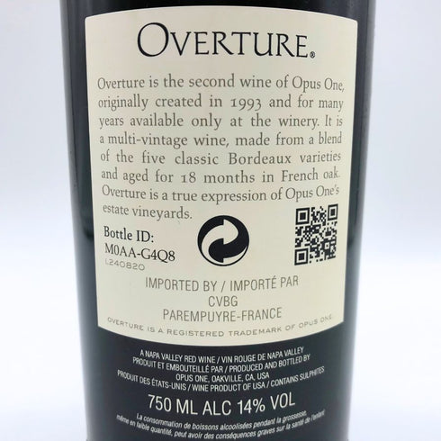 オーバーチュア 750ml 14.5% OVERTURE カリフォルニアワイン【L4】
