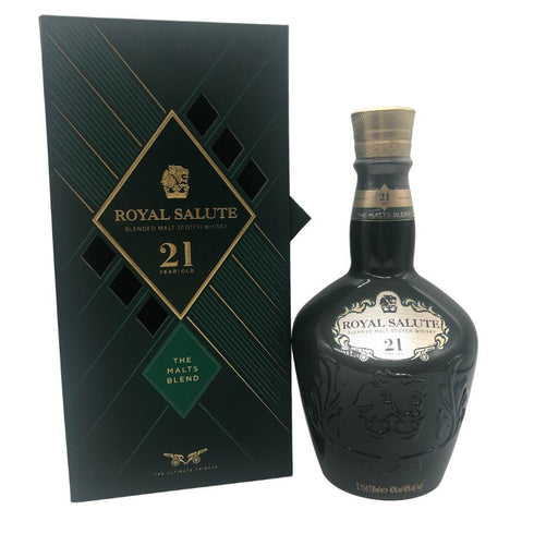ロイヤルサルート 21年 ザ モルト ブレンド 陶器ボトル グリーン 700ml 40% Royal Salute The Malt Blend スコッチウイスキー1417g【B2】