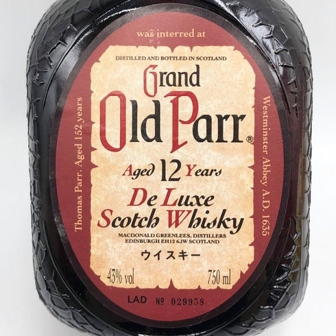 グランド オールドパー 12年 デラックス 750ml 43% Grand Old Parr De Luxe スコッチウイスキー【R1】