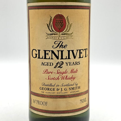 グレンリベット 12年 特級 アンブレンデッド 赤アザミ 旧ボトル 750ml 43% GLENLIVET スコッチウイスキー【A4】