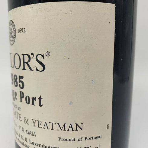 テイラー ヴィンテージ ポート フラットゲート&イートマン 1985 750ml 20% TAYLOR`S Vintage Port 赤ワイン【O1】