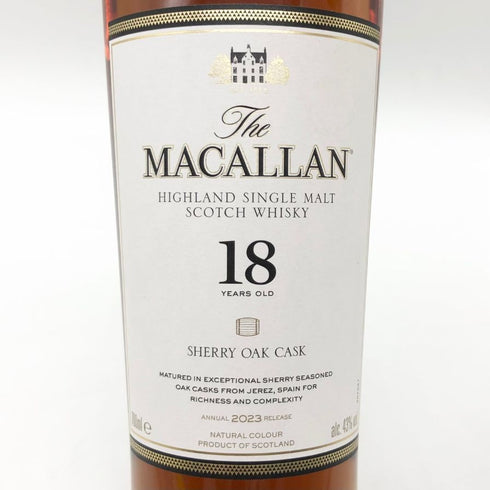 マッカラン 18年 シェリーオークカスク 2023 700ml 43% The MACALLAN 箱無 スコッチウイスキー【S2】