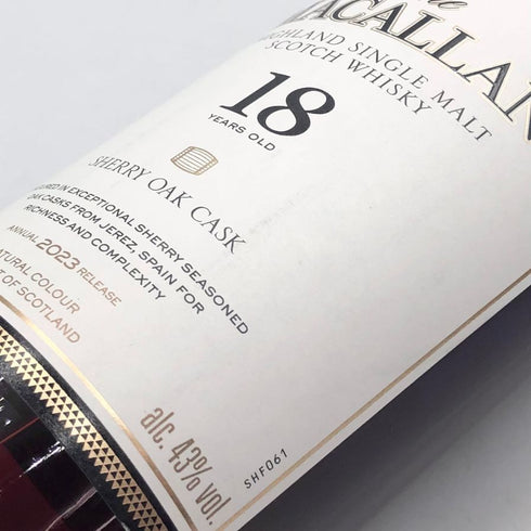 マッカラン 18年 シェリーオークカスク 2023 700ml 43% The MACALLAN 箱付 スコッチウイスキー【O4】