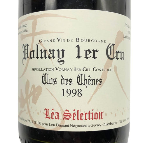ヴォルネイ プルミエ クリュ クロ デ シェーヌ 1998 ルー デュモン レア セレクション 750ml 13% Volnay 1er Cru Clos des Chênes Lou Dumont Lea Selection ブルゴーニュワイン【F3】