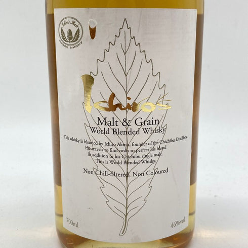 東京都限定◆イチローズモルト&グレイン ワールド ブレンデッド ウイスキー ホワイトラベル 700ml 46% Ichiro's Malt & Grain World Blended Whisky 【K1】