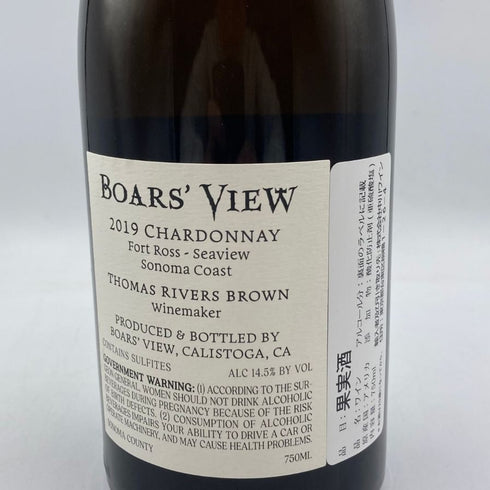 ボアズ ビュー シャルドネ ザ コースト 2019 750ml 14.5% BOARS VIEW CHARDONNAY THE COAST 白ワイン【P4】