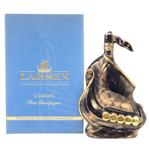 ラーセンシップ ボトル 青 陶器 700ml 40% LARSEN COGNAC ブランデー1414g【A1】