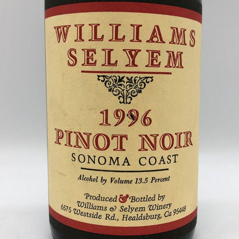 ウィリアムズ セリエム ピノ ノワール 1996 750ml 13.5% Williams Selyem Pinot Noir カリフォルニアワイン【C1】