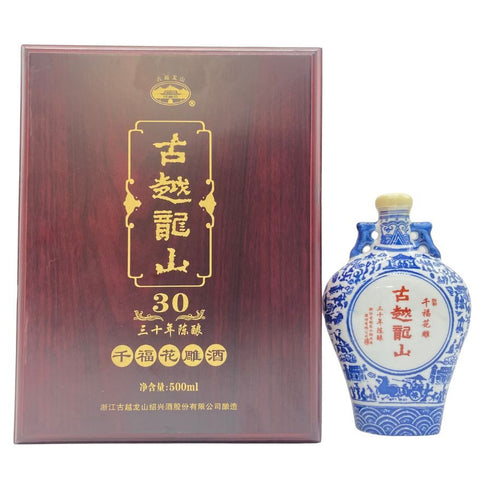 紹興酒 古越龍山 千福花雕 30年 景徳鎮ボトル 500ml 14% 【S2】