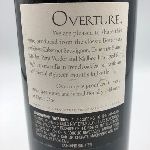 オーバーチュア 750ml 14.5% OVERTURE カリフォルニアワイン【E4】