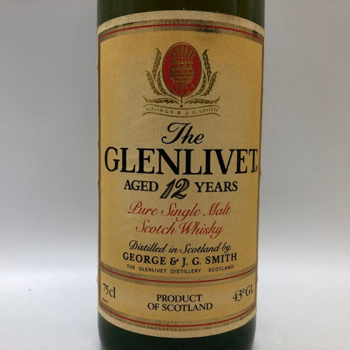 グレンリベット 12年 ピュアモルト 旧ボトル 赤アザミ 750ml 43% THE GLENLIVET PURE MALT スコッチウイスキー【J0】