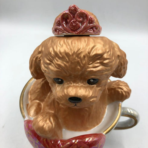 ティーカッププードル デキャンタ マロン 陶器 500ml 40% Teacup poodle Decanter ブランデー1317g【K1】