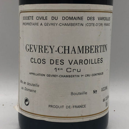 ドメーヌ デ ヴァロワイユ ジュヴレ シャンベルタン プルミエ クリュ クロ デ ヴァロワイユ 1995 750ml 13.5% Domaine des Varoilles ブルゴーニュワイン【W4】