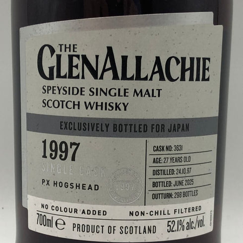 グレンアラヒー 27年 1997-2025 PX ホグスヘッド ウイスク イー 創業25周年記念 700ml 52.1% GLENALLACHIE スコッチウイスキー【G0】