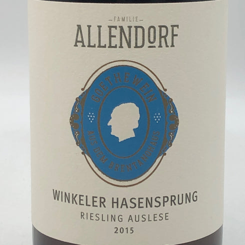 アレンドルフ ヴィンケラー ハーゼンシュプルング リースリング アウスレーゼ 2015 500ml 9.5% Allendorf 白ワイン【K0】