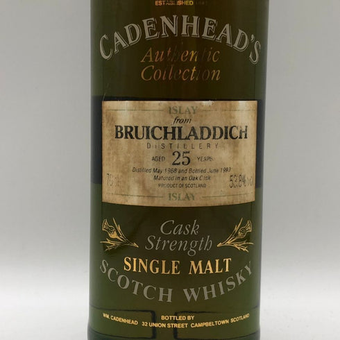 ブルイックラディ 25年 ケイデンヘッド オーセンティック コレクション 1968 カスクストレングス 700ml 53.8% BRUICHLADDICH CADENHEAD'S スコッチウイスキー【同梱不可】【E0】