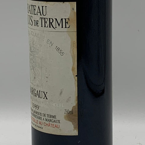 シャトー マルキ ド テルム マルゴー 1989 750ml 12.5% CHATEAU MARQUIS DE TERME MARGAUX ボルドーワイン【J0】