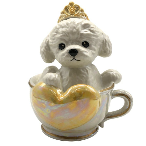 ティーカッププードル デキャンタ ブラン 陶器ボトル 500ml Teacup poodle Decanter ブランデー1260g【F0】