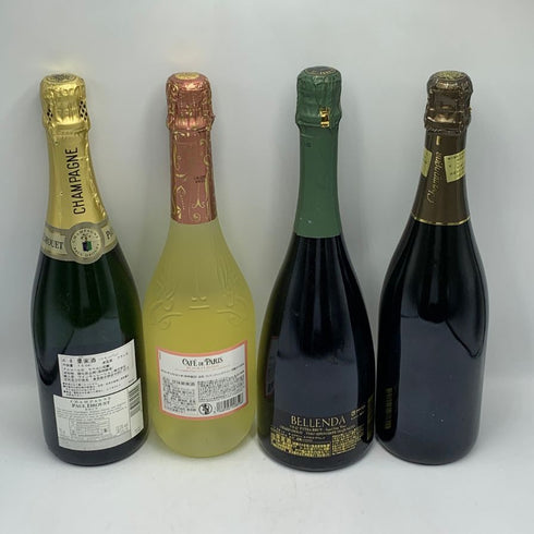 シャンパン 【4本セット】 カフェ ド パリ ピーチ 750ml 6% BELLENDA 750ml 12% Doquet Jeanmaire 750ml 12% PAUL DROUET 750ml 12.5% シャンパン【7-10】
