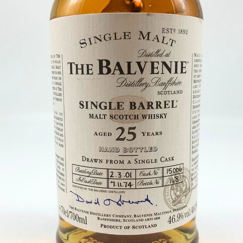 ザ バルヴェニー シングルバレル 25年 700ml 46.9% THE BALVENIE SINGLE BARREL スコッチウイスキー【L4】