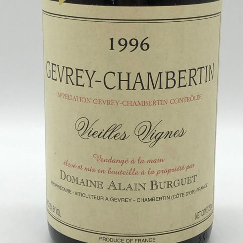 ドメーヌ アラン ビュルゲ ジュヴレ シャンベルタン ヴィエーユ ヴィーニュ トログワ セレクション 1996 750ml 13% Domaine Alain ブルゴーニュワイン【L1】