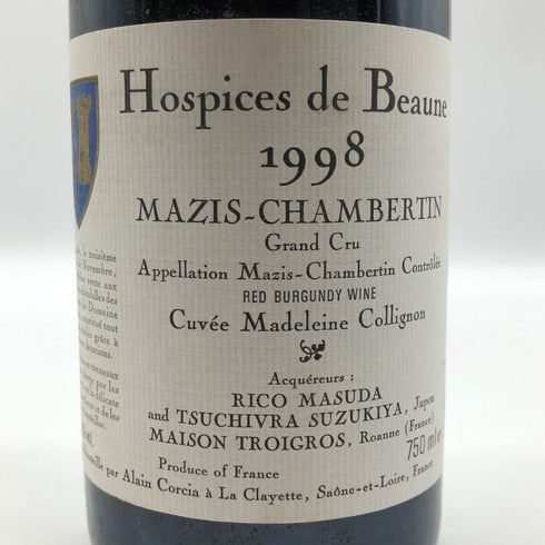 オスピス ド ボーヌ マジ シャンベルタン グランクリュ キュヴェ マドレーヌ コリニョン 1998 750ml 13.5% Hospices de Beaune Mazis Chambertin Grand Cru Cuvee Madeleine Collignon ブルゴーニュワイン【V0】