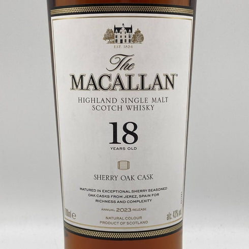 マッカラン 18年 シェリーオークカスク 2023 700ml 43% The MACALLAN 箱付 スコッチウイスキー【F2】