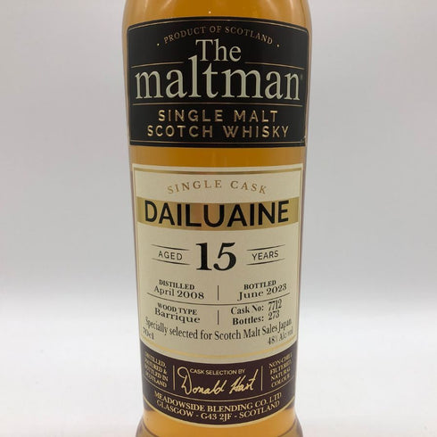 ザ モルトマン ダルユーイン 15年 2008-202 700ml 48% The Maltman DAILUAINE スコッチウイスキー【J0】