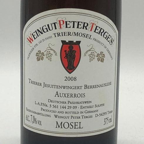 ピーター テルゲス イェズィテンヴィンゲルト リースリング 2008 375ml 7.0% Weingut Peter Terges Trierer Jesuitenwingert Riesling Eiswein 白ワイン【V4】