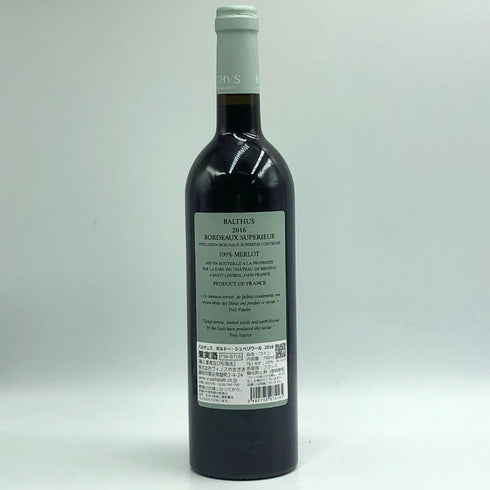 バルチュス ボルドー シュペリウール 2016 750ml 15% BALTHUS ボルドーワイン【G1】