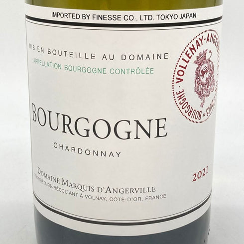 ドメーヌ マルキ ダンジェルヴィーユ ブルゴーニュ シャルドネ 2021 750ml 12.5% Domaine Marquis d'Angerville Bourgogne Chardonnay 【U1】