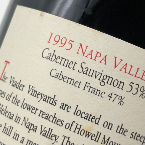 ヴィアディア ナパヴァレー 1995 750ml 14% VIADER NAPA VALLEY フランスワイン【W】