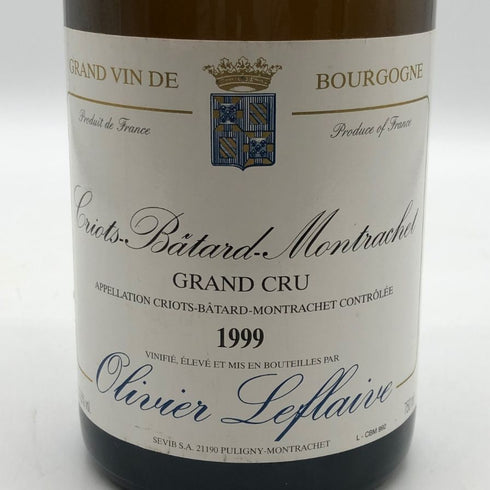 オリヴィエ ルフレーヴ クリオ バタール モンラッシェ グラン クリュ 1999 15% 750ml Olivier Leflaive Batard Motrachet Grand Cru 白ワイン【C2】