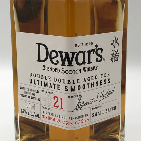 デュワーズ ダブルダブル 21年 ミズナラオークカスク スモールバッチ 500ml 46% Dewar's スコッチウイスキー【K4】