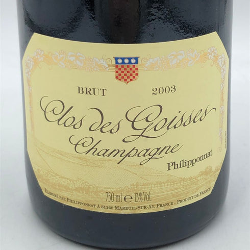 フィリポナ クロ デ ゴワセ モノポール 2003 750ml 12.5% Champagne Philipponat Clos des Goisses シャンパン【E0】