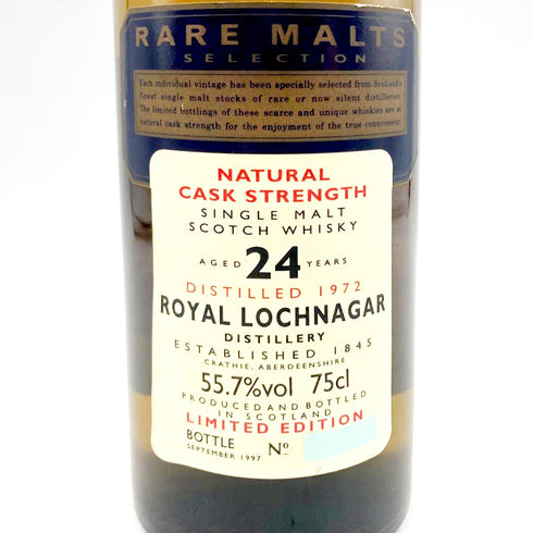 ロイヤル ロッホナガー 24年 1972 レアモルトセレクション ナチュラルカスクストレングス リミテッドエディション 750ml 55.7% ROYAL LOCHNAGAR RARE MALTS SELECTION Natural Cask Strength LIMITED EDITION 【I1】