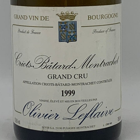 オリヴィエ ルフレーヴ クリオ バタール モンラッシェ グラン クリュ 1999 15% 750ml Olivier Leflaive Batard Motrachet Grand Cru 白ワイン【D4】