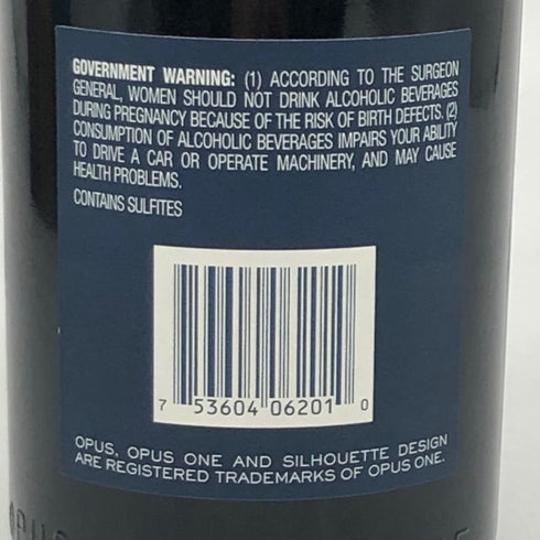 オーパスワン 2001 750ml 13.5% OPUS ONE カリフォルニアワイン【H1】