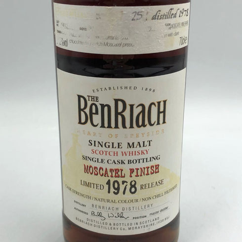 ベンリアック 30年 1978 リミテッドリリース モスカテルフィニッシュ 51.6% 700ml BenRiach スコッチウイスキー【S4】